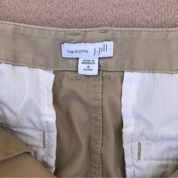 j.Jill Cotton Blend Stretchy Zipper/Button Pocket Over The Knee Khaki Skirt 8 P - Picture 9 of 9